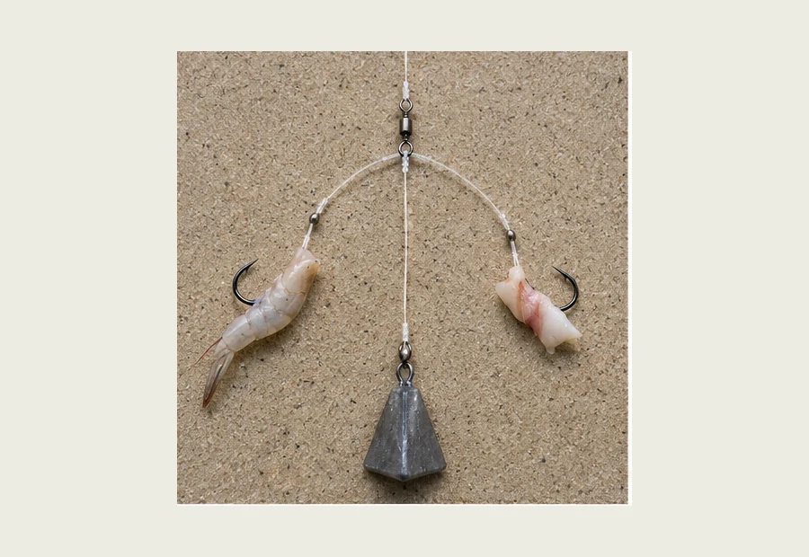 Realistic High-Low Rig fishing rig setup