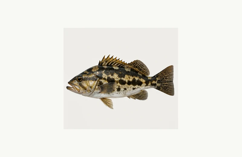 Realistic reference image of Kelp Bass (Calico Bass)